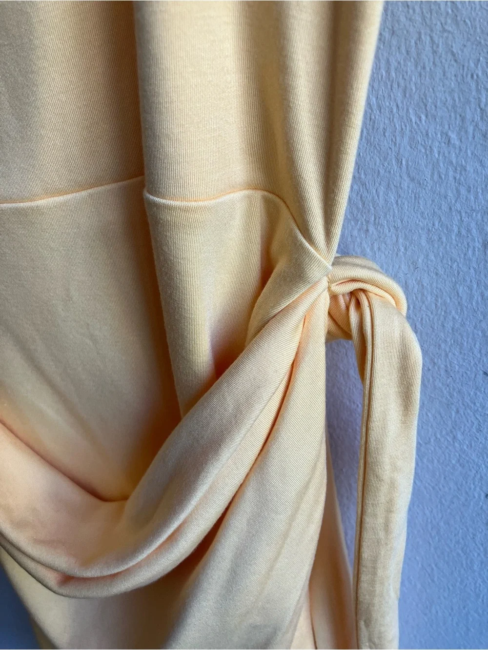 Wilfred Aritzia Saturn Mini Dress Size S Orange Yellow Square Neck Draped Wrap - Picture 10 of 13